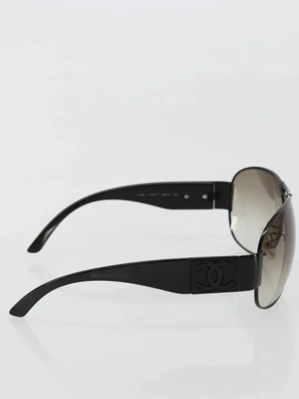 CHANEL Sunglasses plastic Black 4128 CC Auth hk3744A